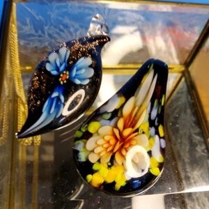 Two Beautiful Art Glass Pendants.